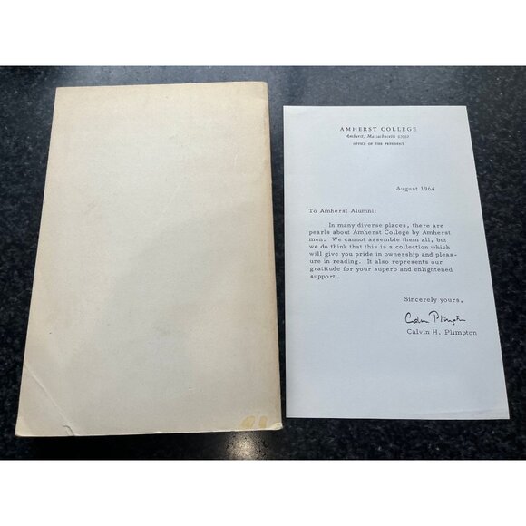 In Other Words: Amherst in Prose and Verse HEWLETT, Horace W. Letter Plimpton - Picture 4 of 4